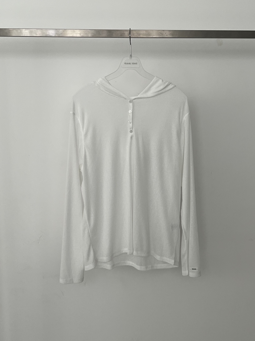 WEARABLE-L韓國直郵女士新款時尚長袖T恤連帽衫修身寬松WEARABLE長袖T恤圖色1