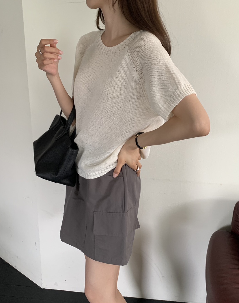 NOTICE韓國直郵實拍女裝新款人氣推薦針織衫短袖針織衫插肩NOTICE針織衫