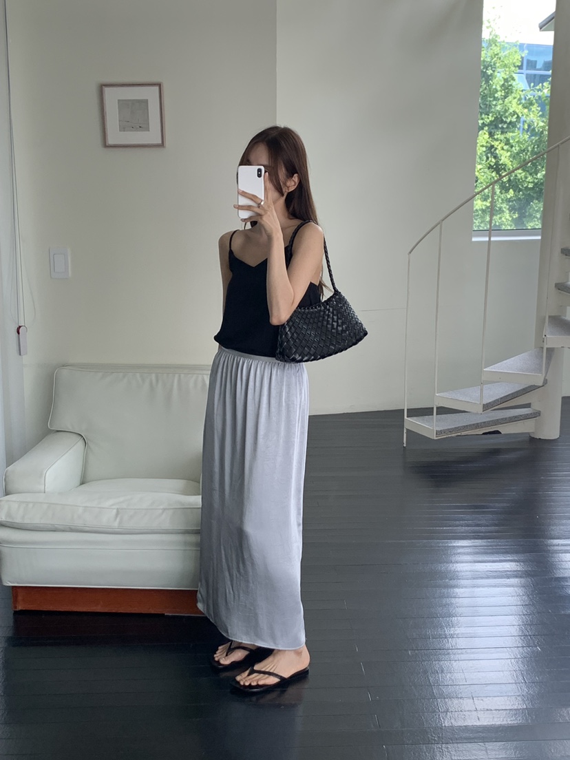 NOTICE韓國東大門代購女士新品人氣推薦休閑26夏季長裙絲質NOTICE長裙