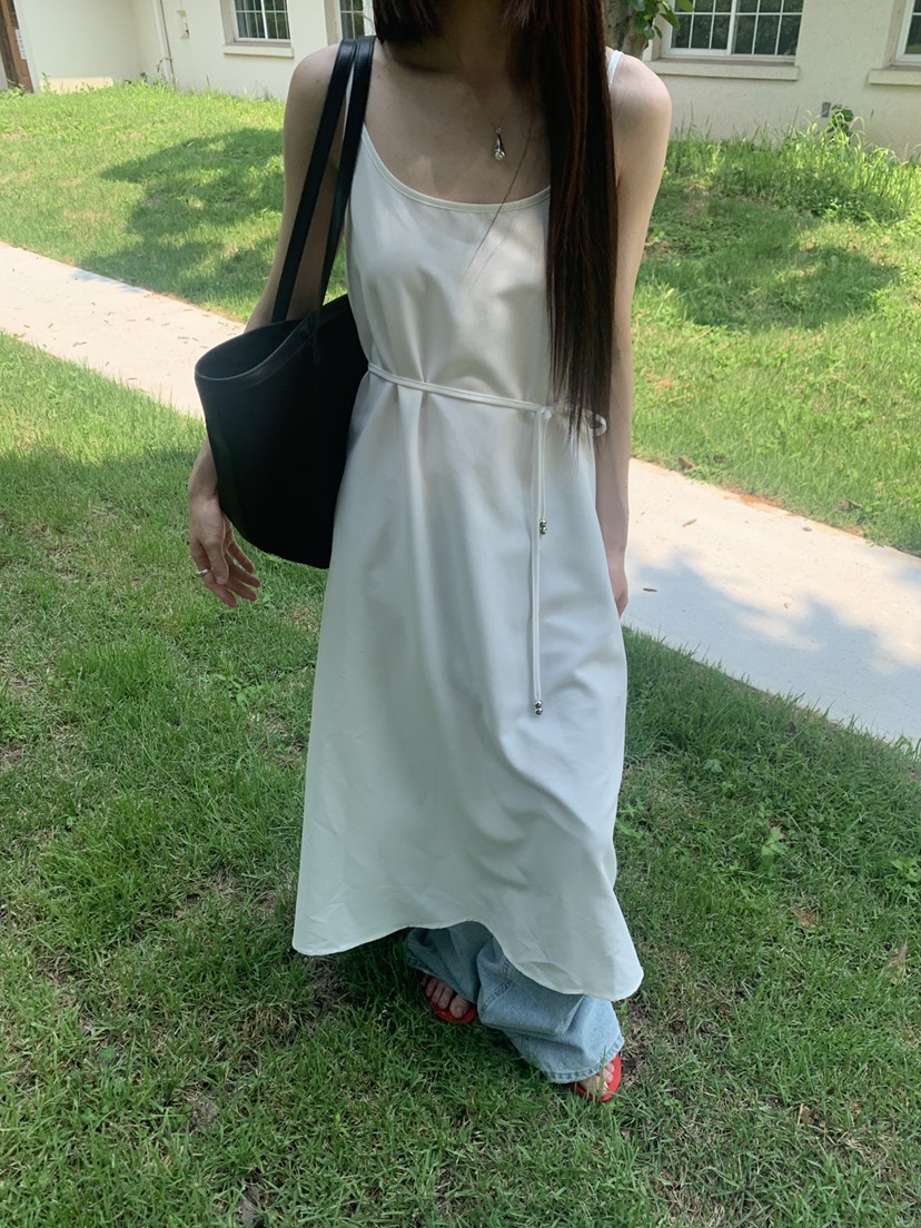 LOGARDEN韓國直郵女士新款時尚推薦26夏季連衣裙OPS含腰繩LO GARDEN連衣裙圖色1