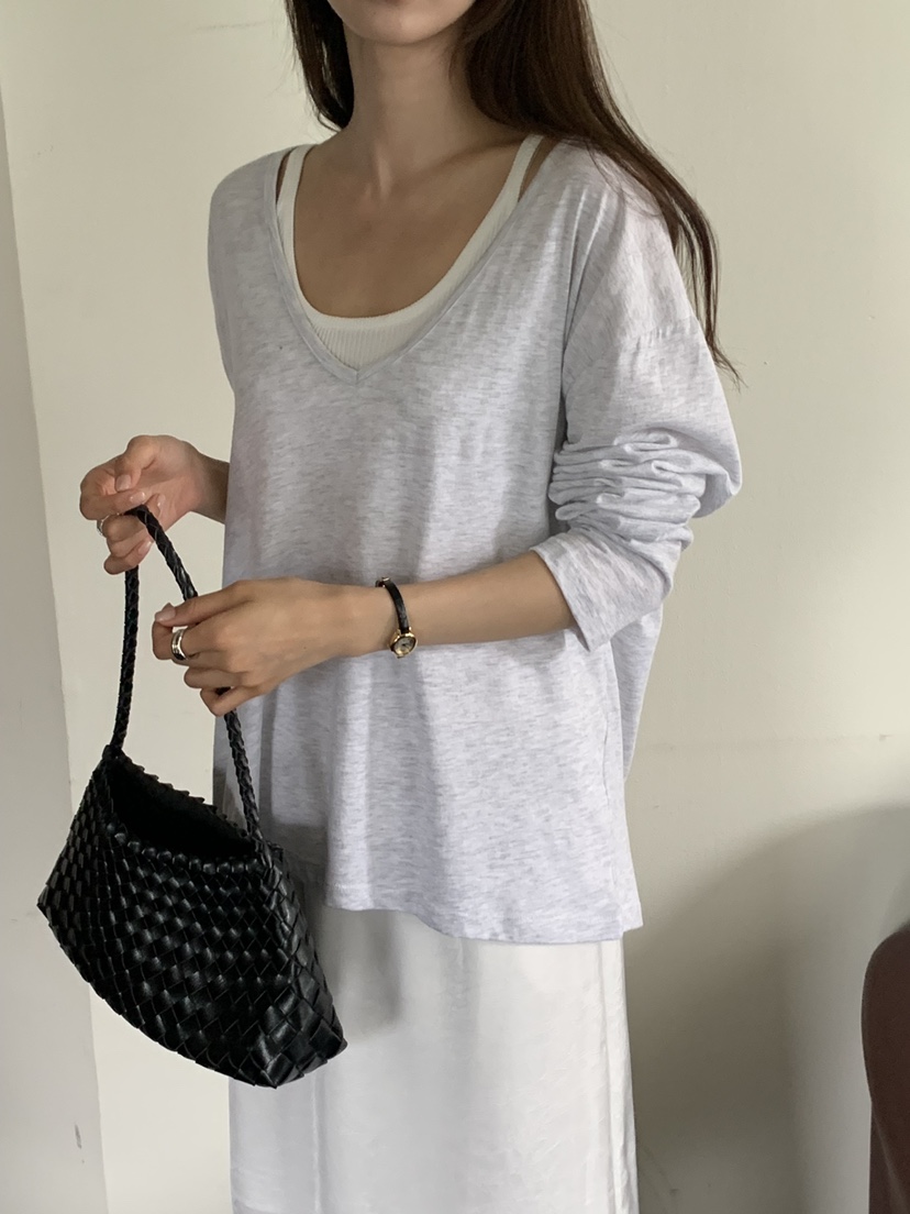 NOTICE韓國東大門代購女裝新品人氣推薦熱賣26夏季長袖T恤NOTICE長袖T恤