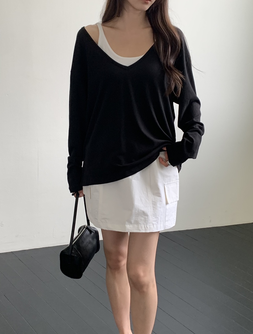 NOTICE韓國東大門代購女裝新品人氣推薦熱賣26夏季長袖T恤NOTICE長袖T恤