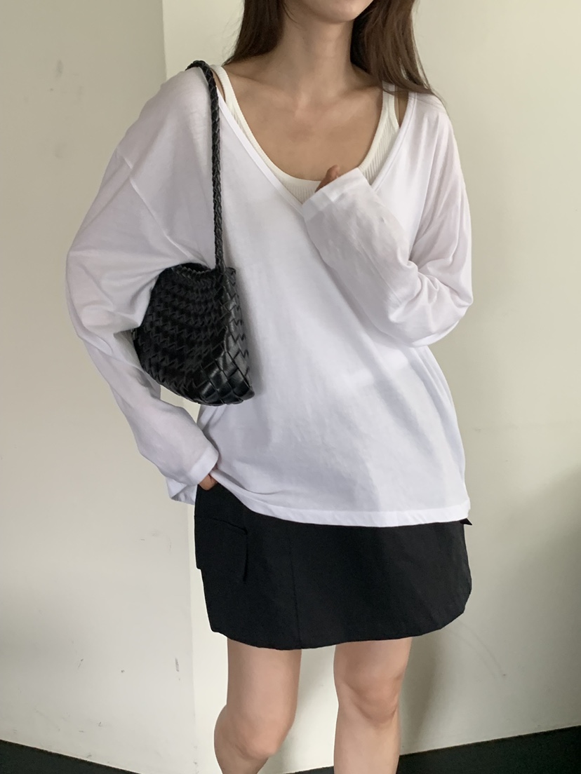 NOTICE韓國東大門代購女裝新品人氣推薦熱賣26夏季長袖T恤NOTICE長袖T恤