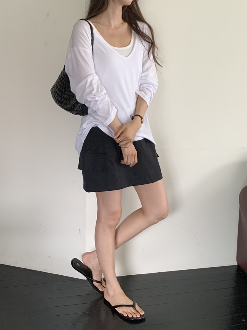 NOTICE韓國東大門代購女裝新品人氣推薦熱賣26夏季長袖T恤NOTICE長袖T恤