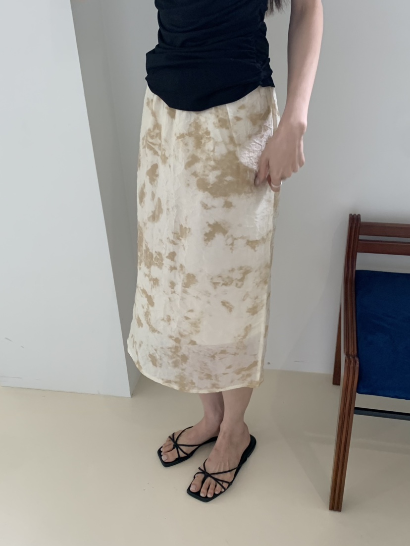 OURS韓國直郵實拍女裝新款休閑熱賣人氣半身裙中短裙印花OURS半身裙/中短裙