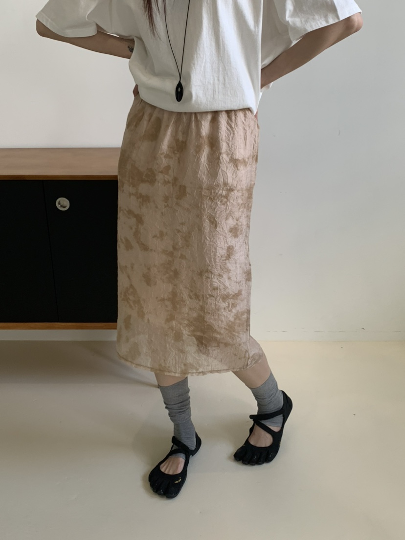 OURS韓國直郵實拍女裝新款休閑熱賣人氣半身裙中短裙印花OURS半身裙/中短裙