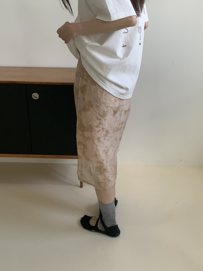 OURS韓國直郵實拍女裝新款休閑熱賣人氣半身裙中短裙印花OURS半身裙/中短裙