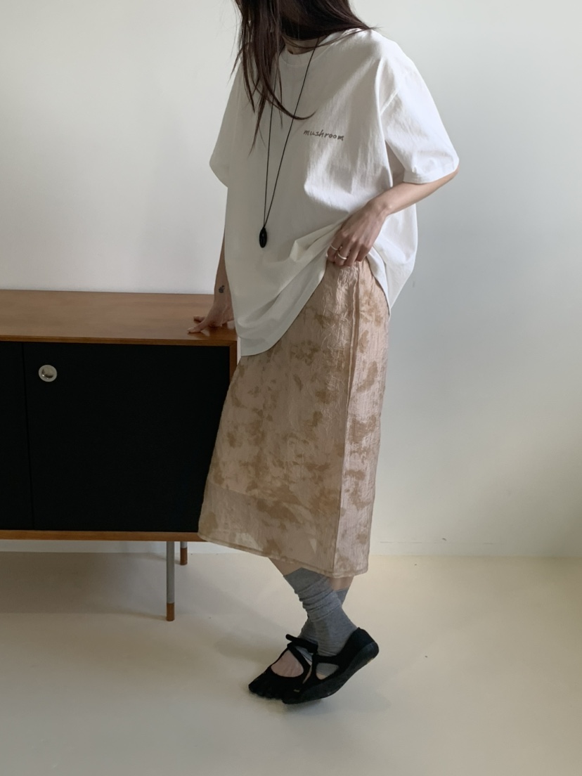 OURS韓國直郵實拍女裝新款休閑熱賣人氣半身裙中短裙印花OURS半身裙/中短裙