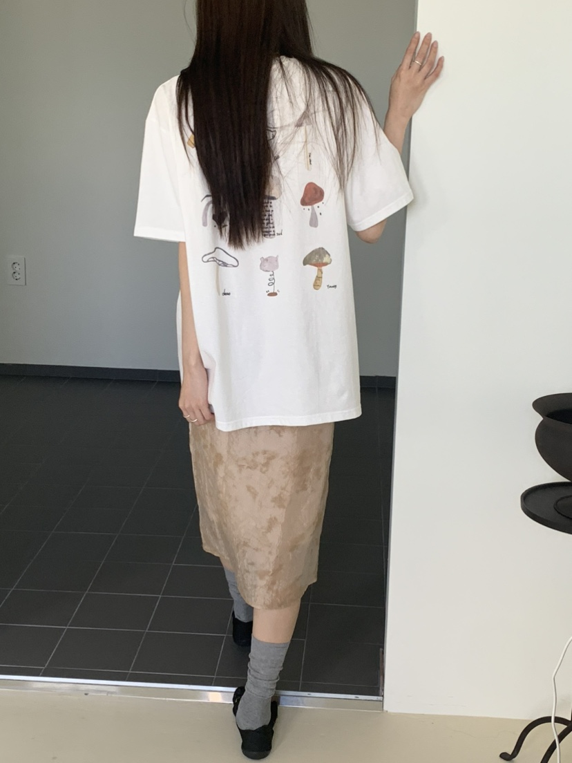 OURS韓國直郵實拍女裝新款休閑熱賣人氣半身裙中短裙印花OURS半身裙/中短裙