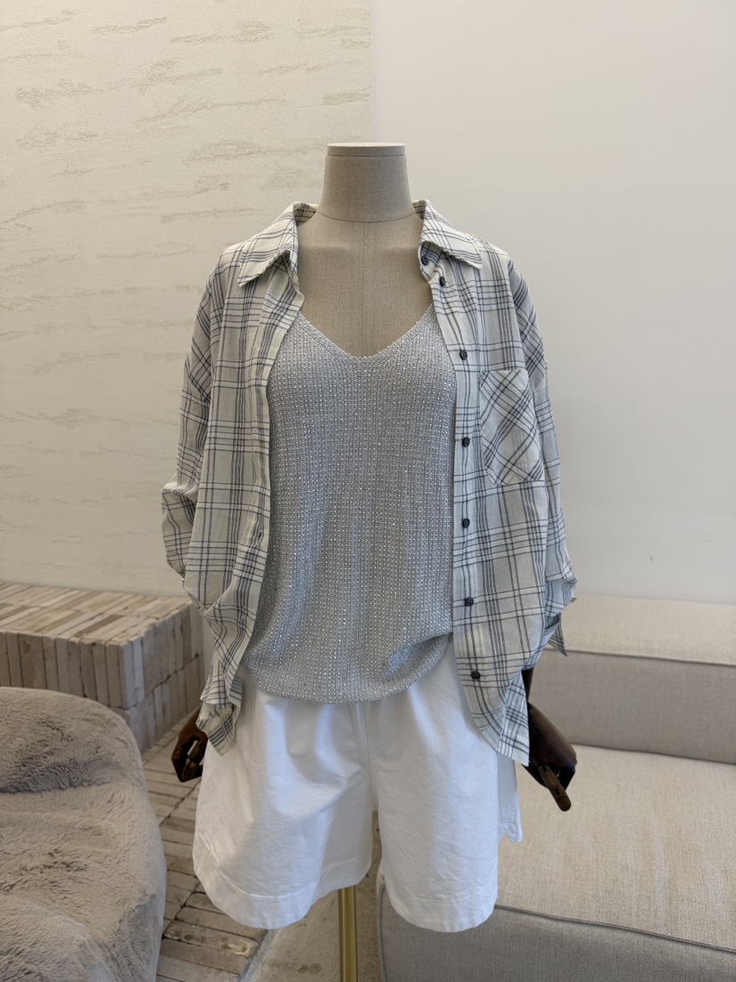 LAUNDRY韓國直郵實拍女裝新品休閑襯衫蕾絲衫不含內搭格子LAUNDRY襯衫/蕾絲衫