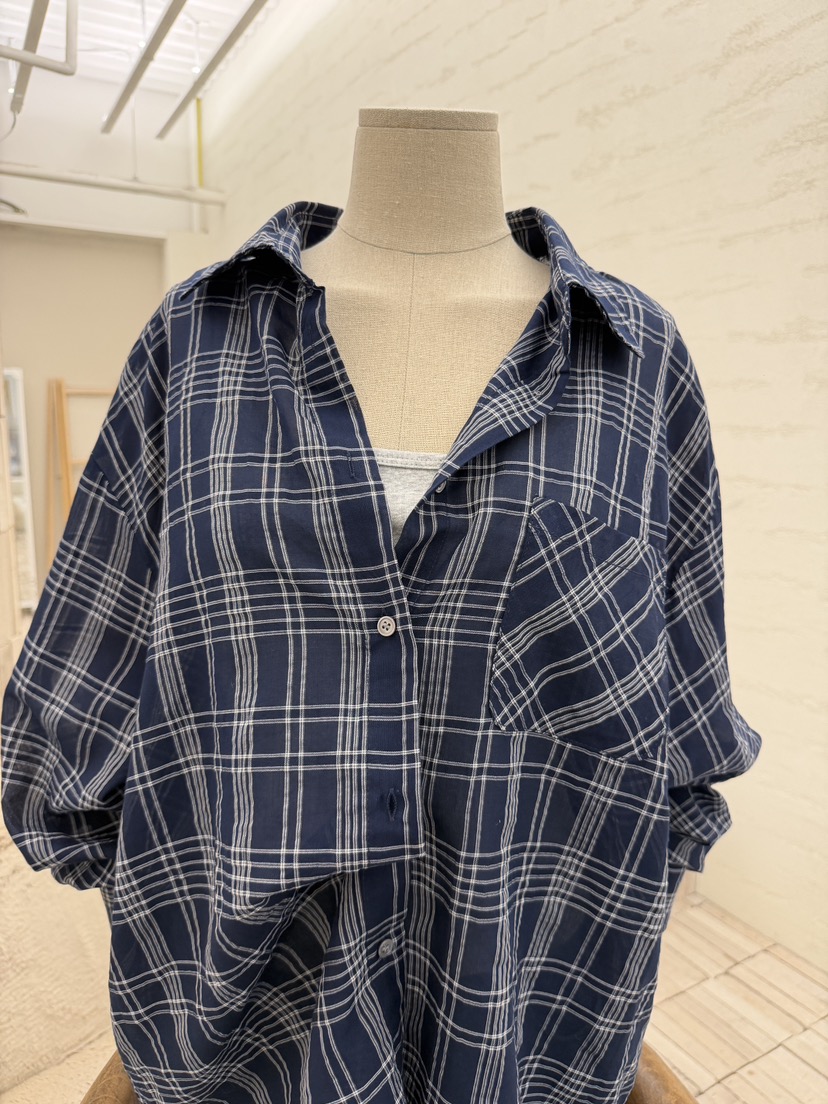 LAUNDRY韓國直郵實拍女裝新品休閑襯衫蕾絲衫不含內搭格子LAUNDRY襯衫/蕾絲衫