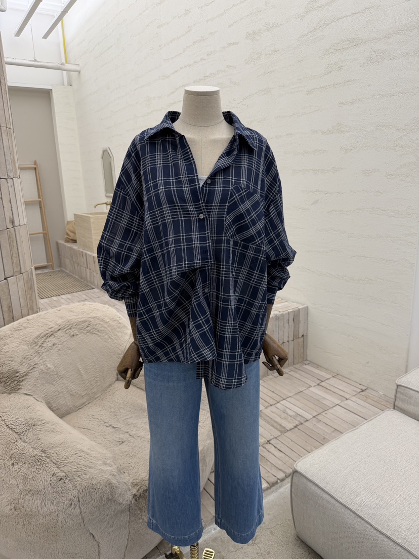 LAUNDRY韓國直郵實拍女裝新品休閑襯衫蕾絲衫不含內搭格子LAUNDRY襯衫/蕾絲衫圖色2