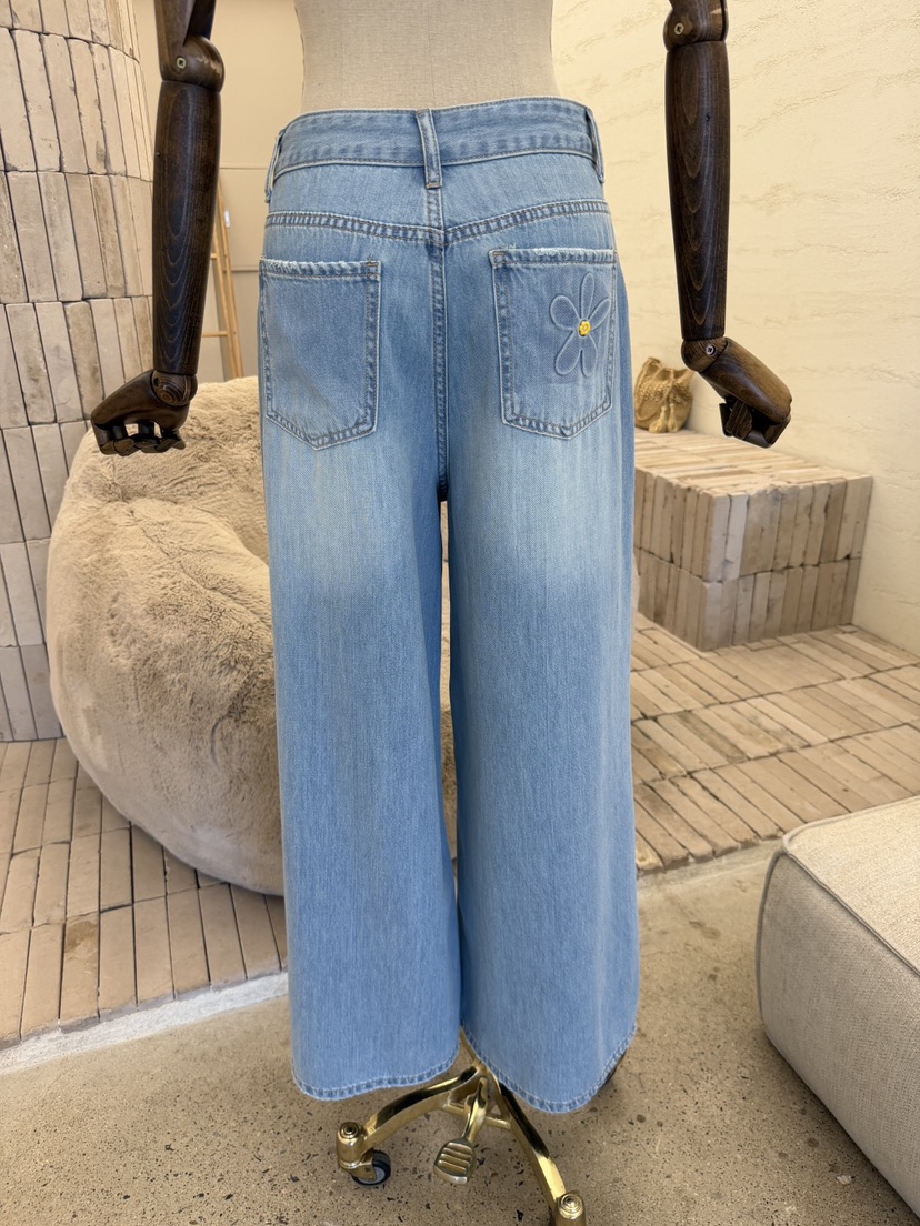 LAUNDRY韓國直郵實拍女裝新款推薦26夏季時尚熱賣牛仔褲花朵LAUNDRY牛仔褲