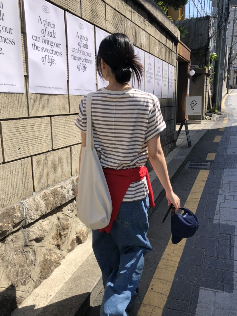 OURS韓國代購女裝新品熱賣休閑26夏季推薦人氣時尚T恤條紋OURST恤
