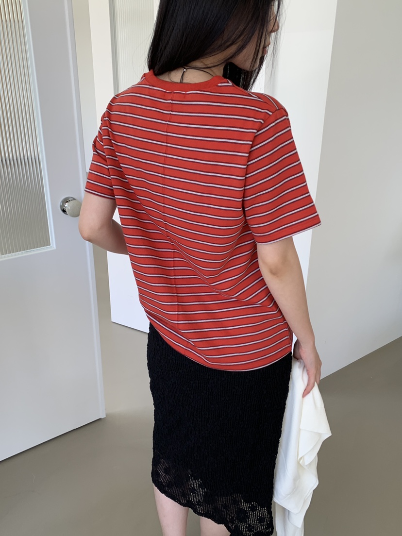 OURS韓國代購女裝新品熱賣休閑26夏季推薦人氣時尚T恤條紋OURST恤