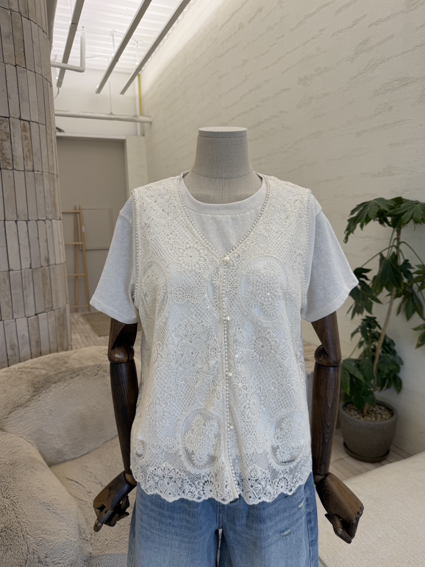 LAUNDRY韓國直郵女裝新款時尚26夏季推薦套裝珍珠套裝蕾絲LAUNDRY套裝