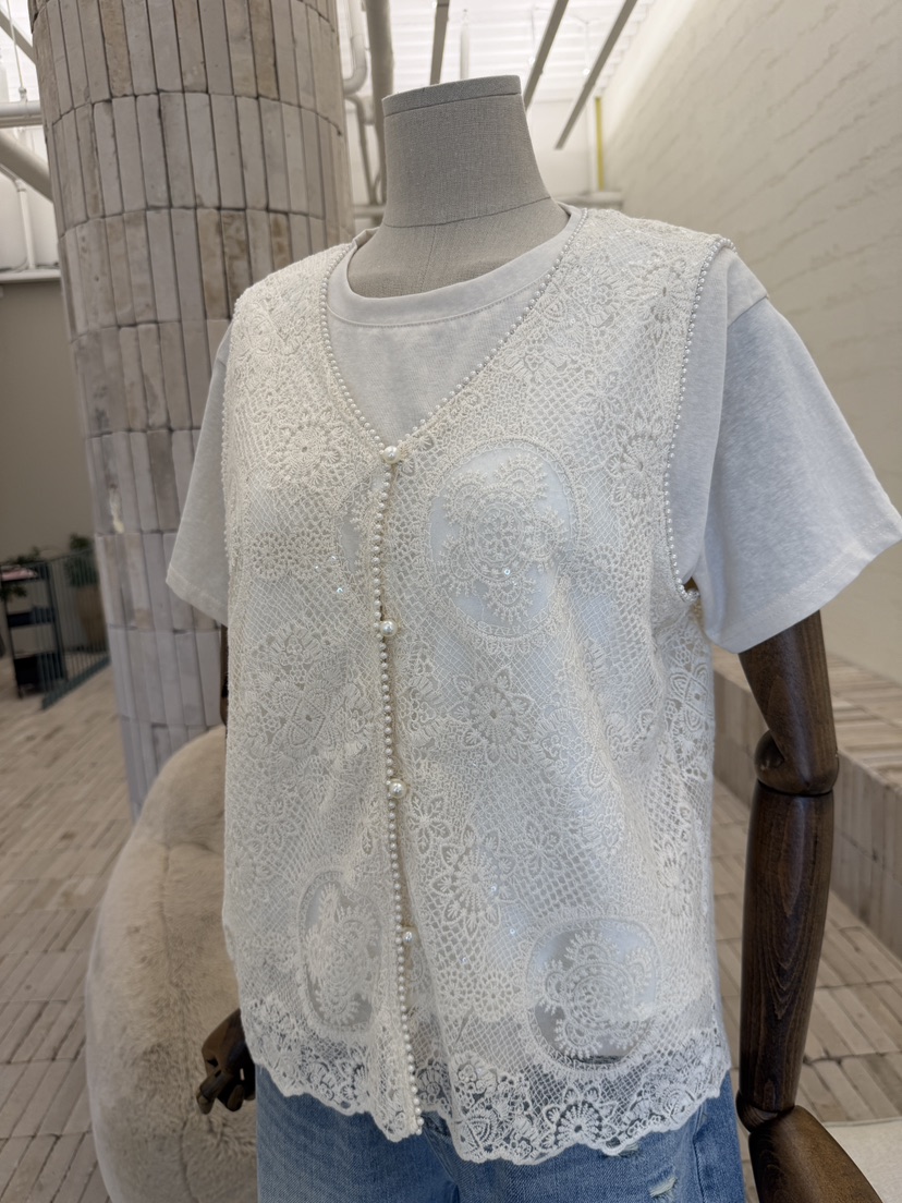 LAUNDRY韓國直郵女裝新款時尚26夏季推薦套裝珍珠套裝蕾絲LAUNDRY套裝