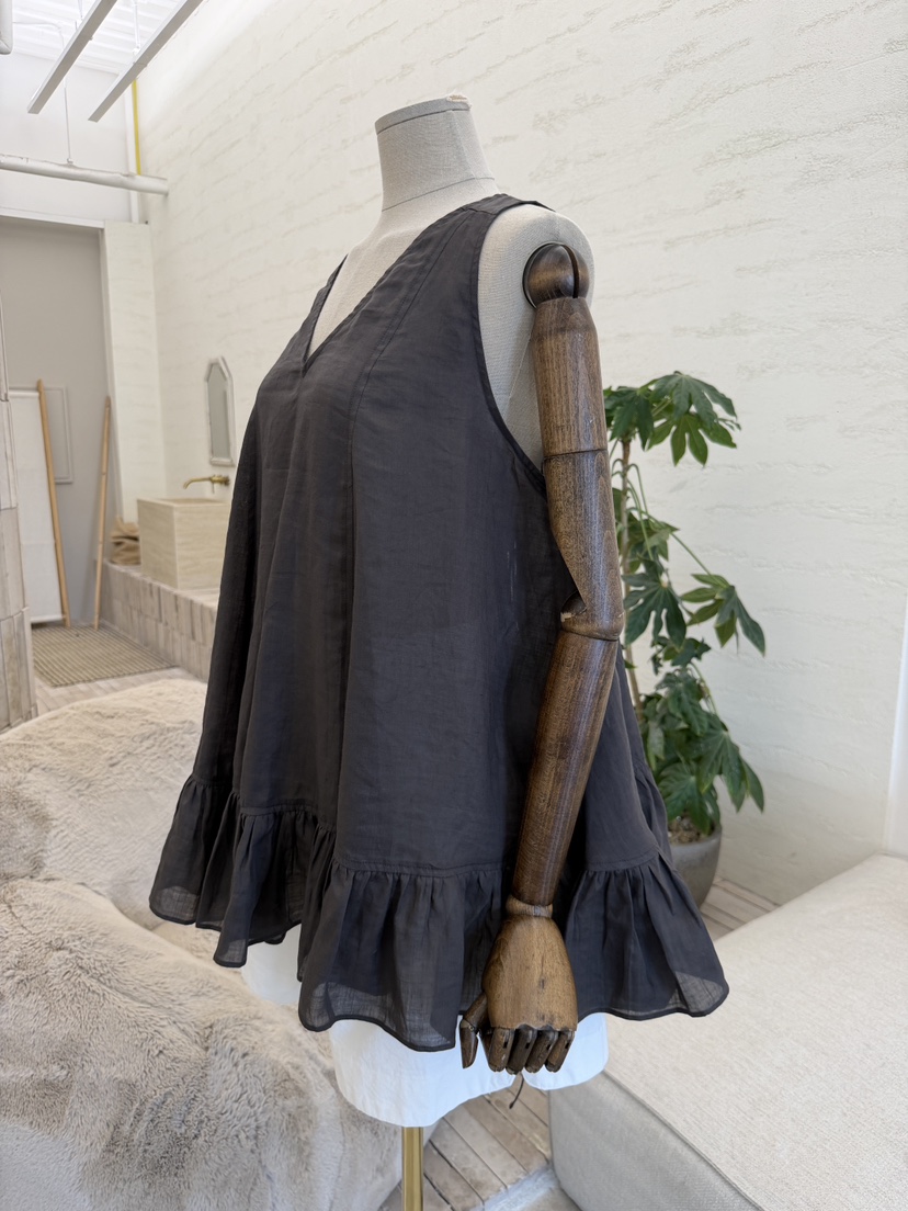 LAUNDRY韓國東大門代購女士新品時尚人氣吊帶背心荷葉邊無袖LAUNDRY吊帶/背心