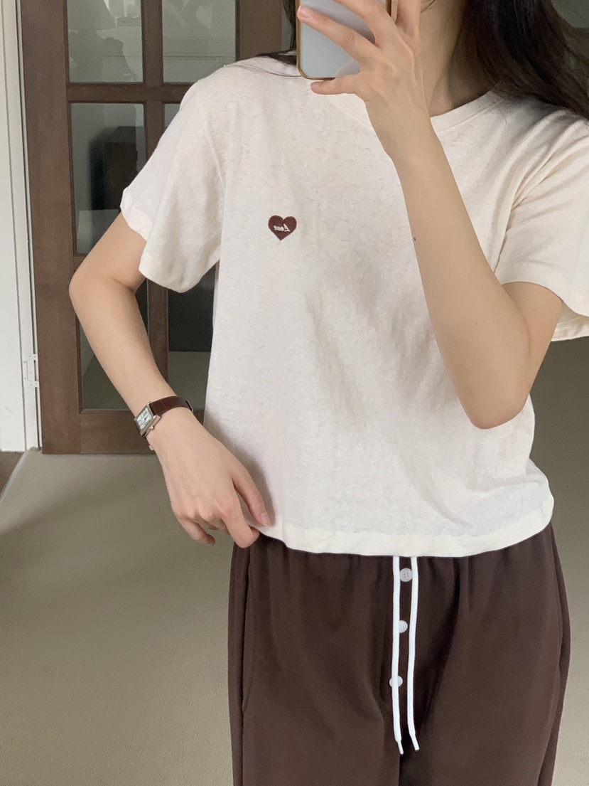 FORMSTUDIO/ATELIENNE韓國直郵實拍女裝新品推薦T恤刺繡亞麻FORMSTUDIO/ATELIENNET恤