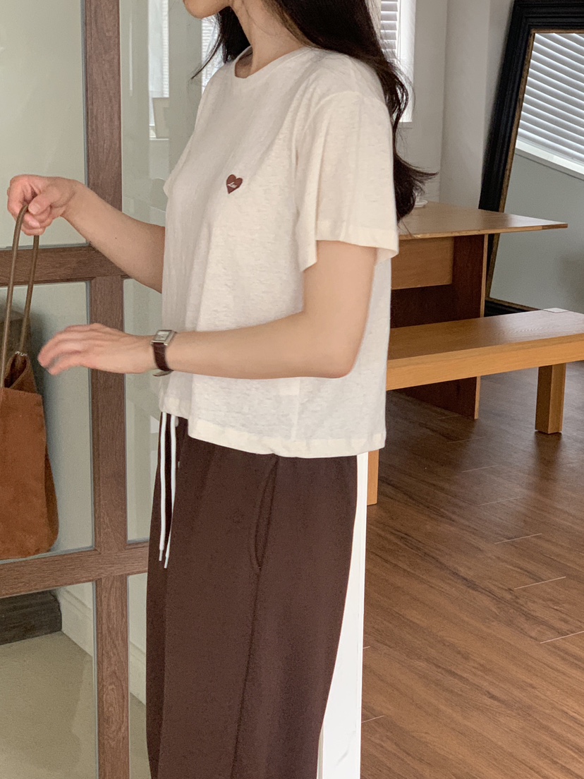 FORMSTUDIO/ATELIENNE韓國直郵實拍女裝新品推薦T恤刺繡亞麻FORMSTUDIO/ATELIENNET恤