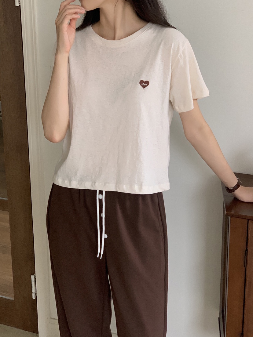 FORMSTUDIO/ATELIENNE韓國直郵實拍女裝新品推薦T恤刺繡亞麻FORMSTUDIO/ATELIENNET恤