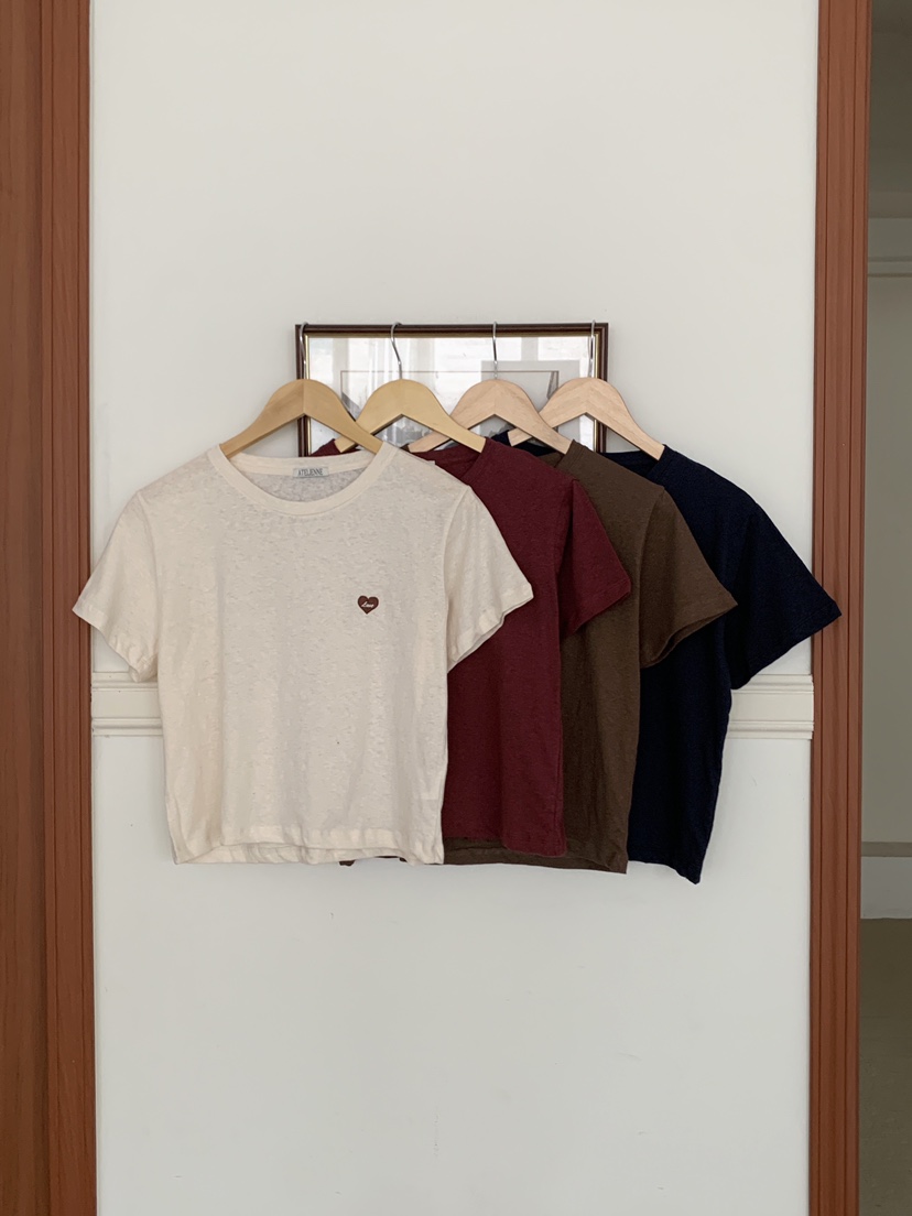 FORMSTUDIO/ATELIENNE韓國直郵實拍女裝新品推薦T恤刺繡亞麻FORMSTUDIO/ATELIENNET恤
