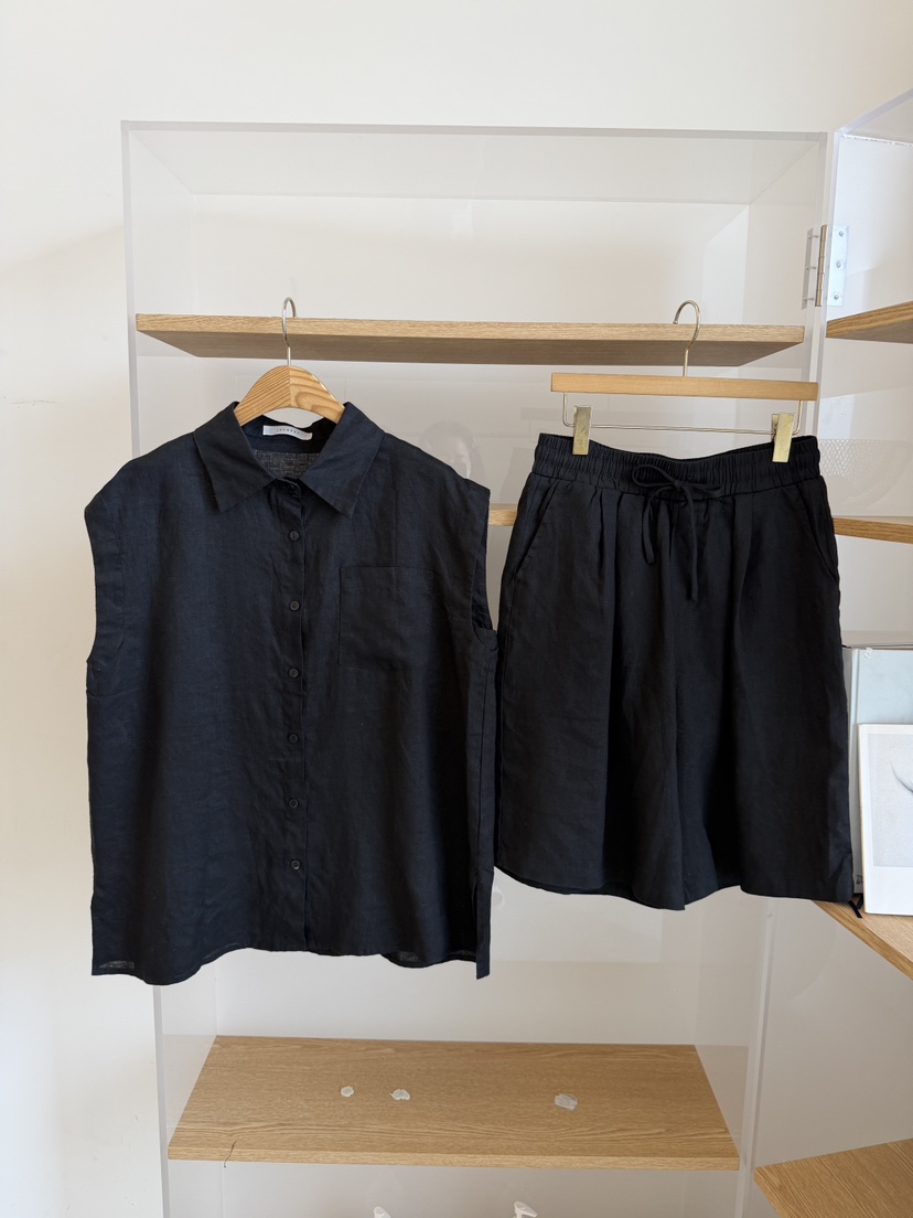 LAUNDRY韓國直郵實拍女士新品推薦休閑人氣26夏季套裝亞麻無袖LAUNDRY套裝圖色2