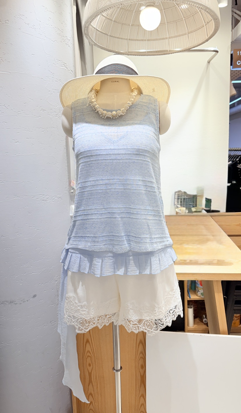 CORAL韓國東大門直郵女士新品人氣26夏季吊帶背心荷葉邊套裝CORAL吊帶/背心
