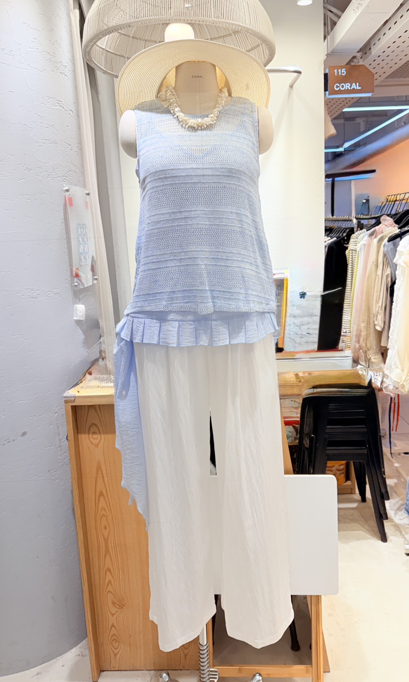 CORAL韓國東大門直郵女士新品人氣26夏季吊帶背心荷葉邊套裝CORAL吊帶/背心