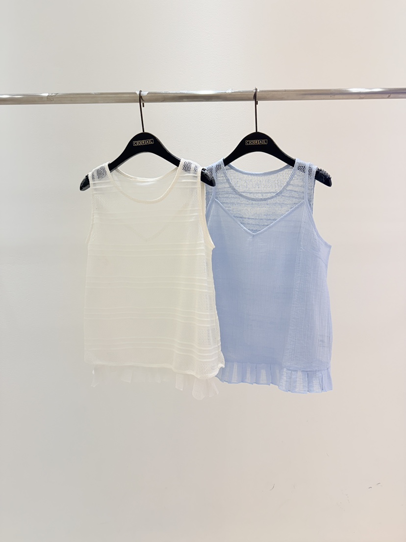 CORAL韓國東大門直郵女士新品人氣26夏季吊帶背心荷葉邊套裝CORAL吊帶/背心