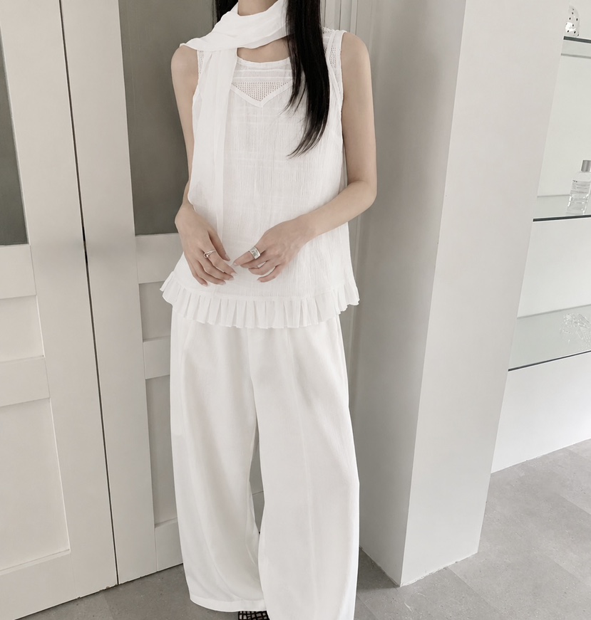 CORAL韓國東大門直郵女士新品人氣26夏季吊帶背心荷葉邊套裝CORAL吊帶/背心