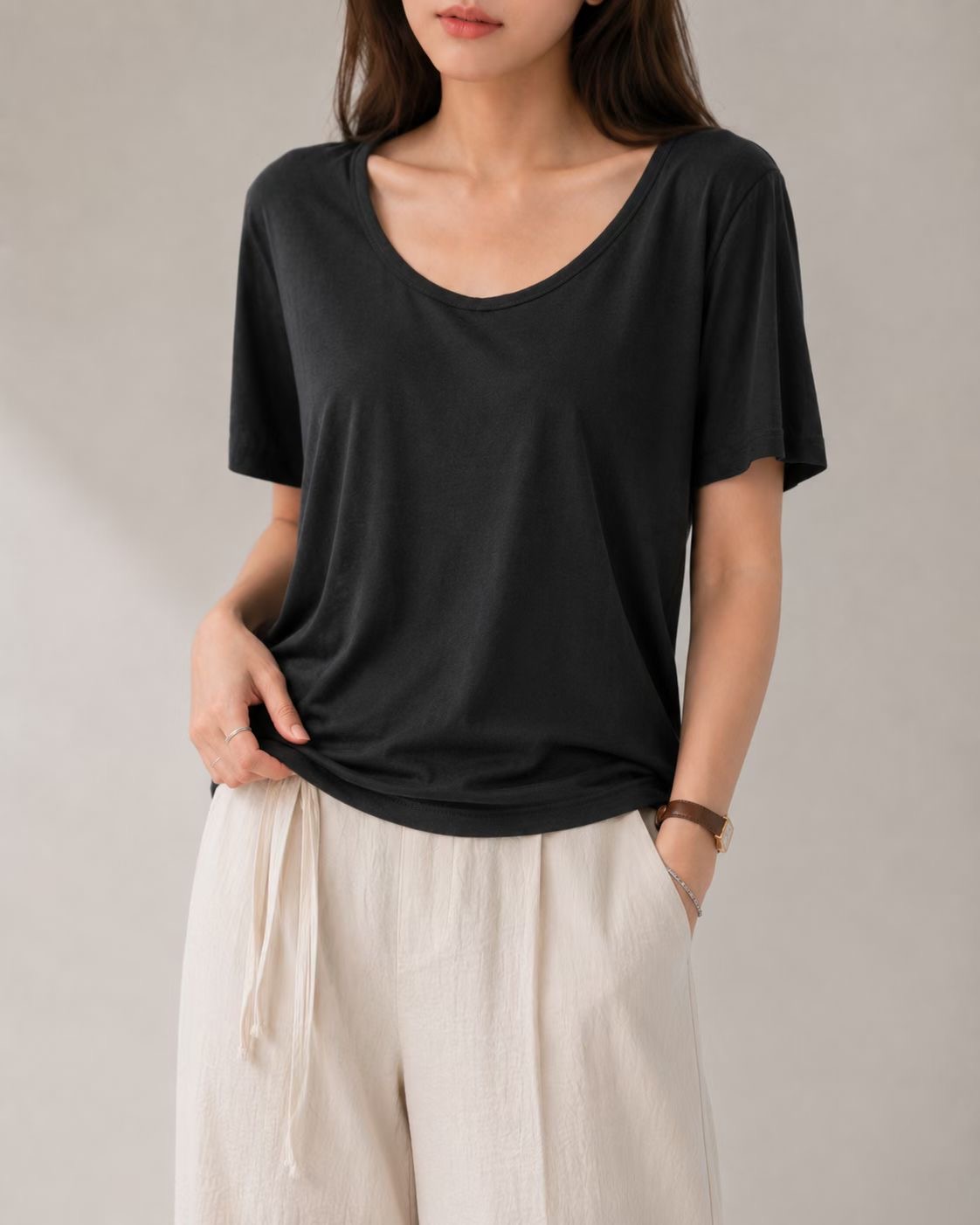 DOT BASIC韓國東大門代購女士新品26夏季推薦時尚T恤莫代爾DOT BASICT恤圖色2