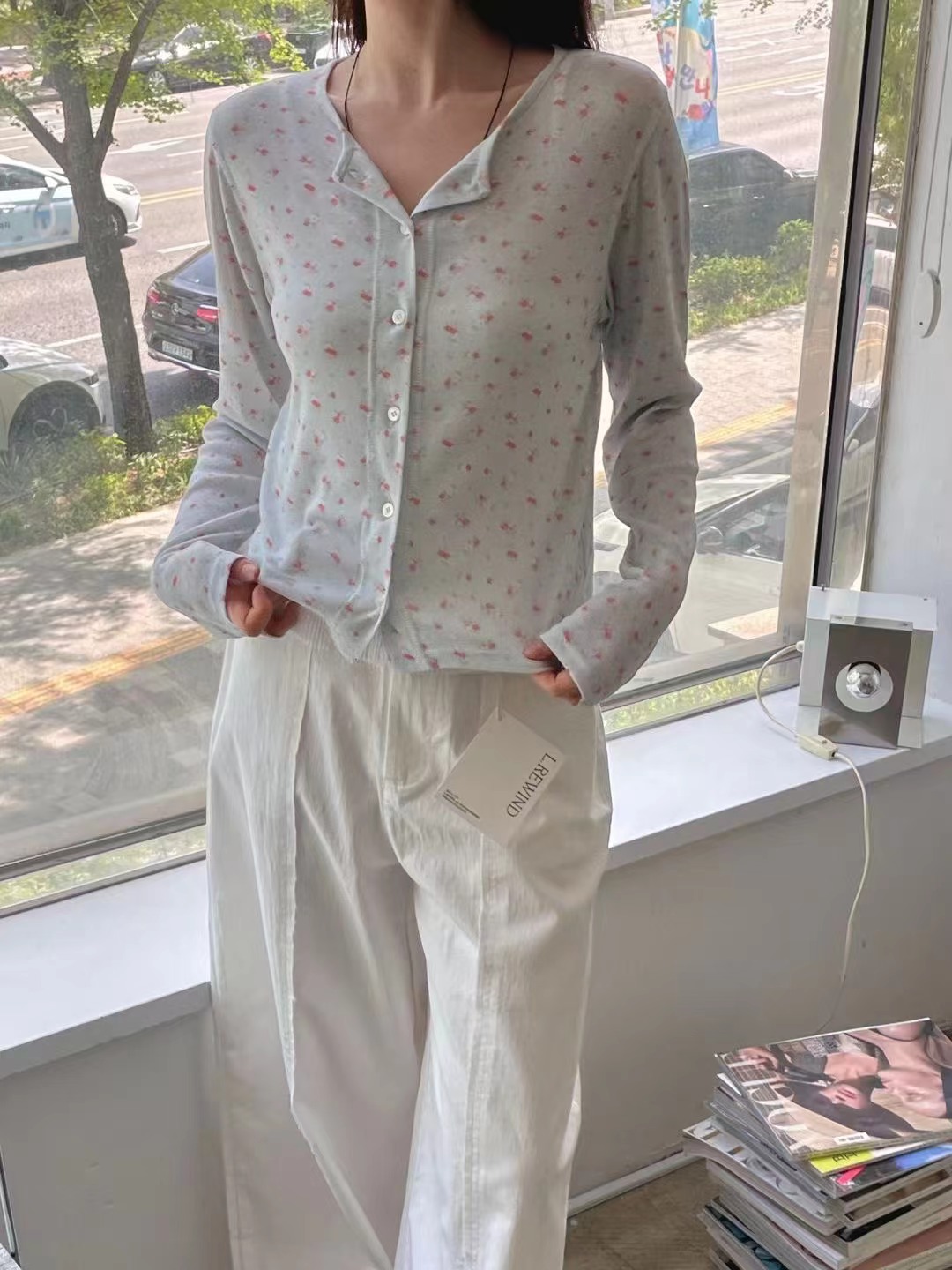 L.REWIND東大門實拍韓國女裝新款26夏季推薦熱賣長袖T恤L.REWIND長袖T恤圖色1