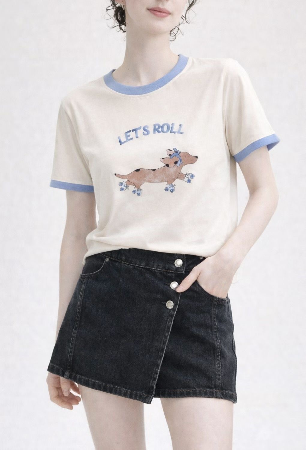 DOT BASIC韓國直郵女裝新款人氣推薦熱賣26夏季時尚T恤狗狗DOT BASICT恤圖色2