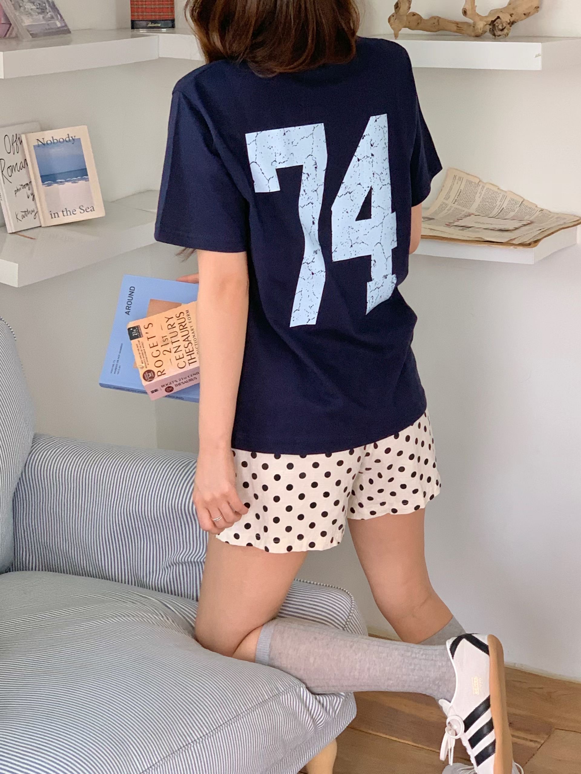 FIRST MOON韓國直郵實拍女士新款26夏季熱賣休閑推薦T恤FIRST MOONT恤