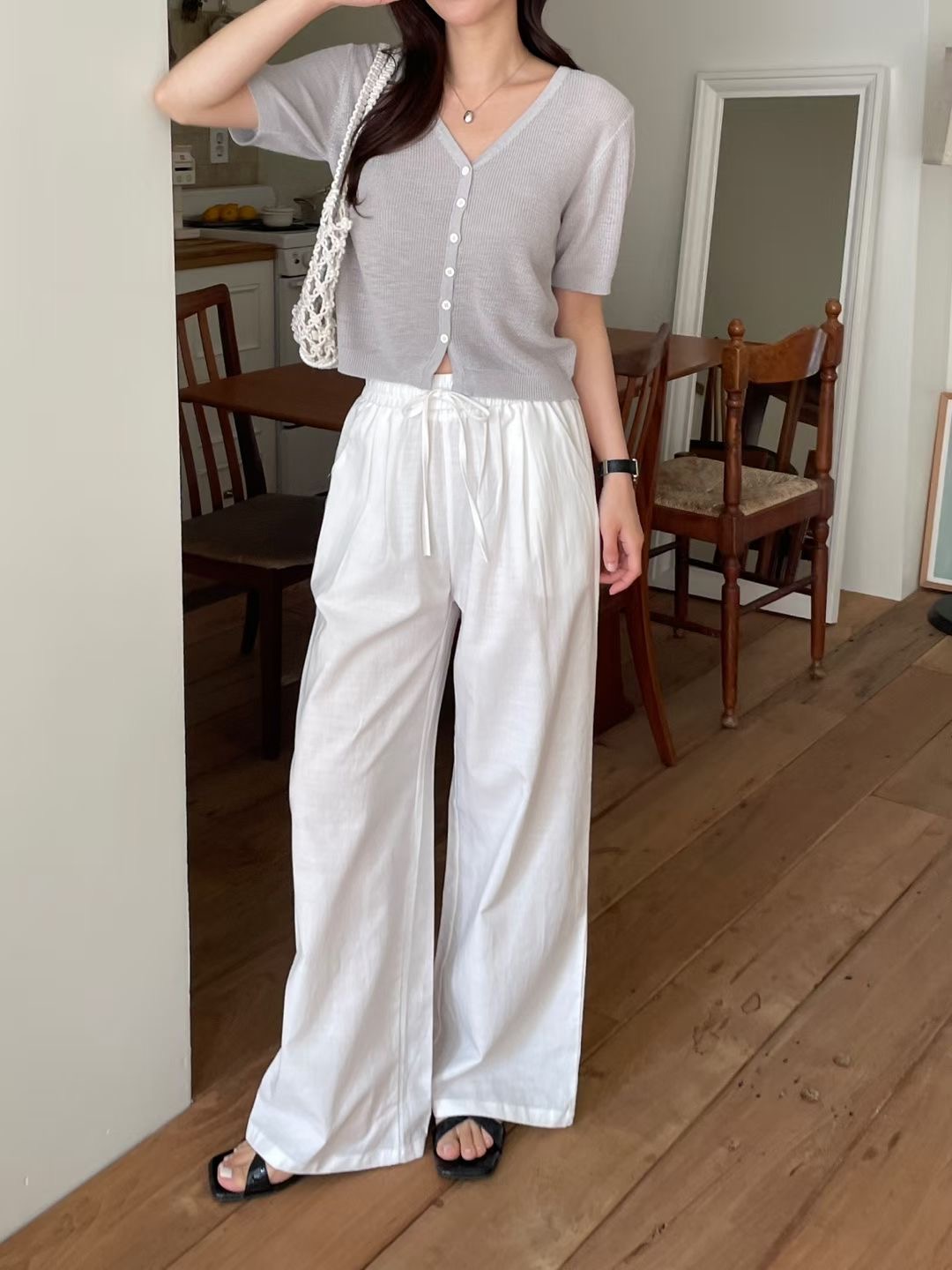 EROOM東大門實拍韓國女士新款人氣熱賣推薦時尚休閑褲海軍EROOM休閑褲