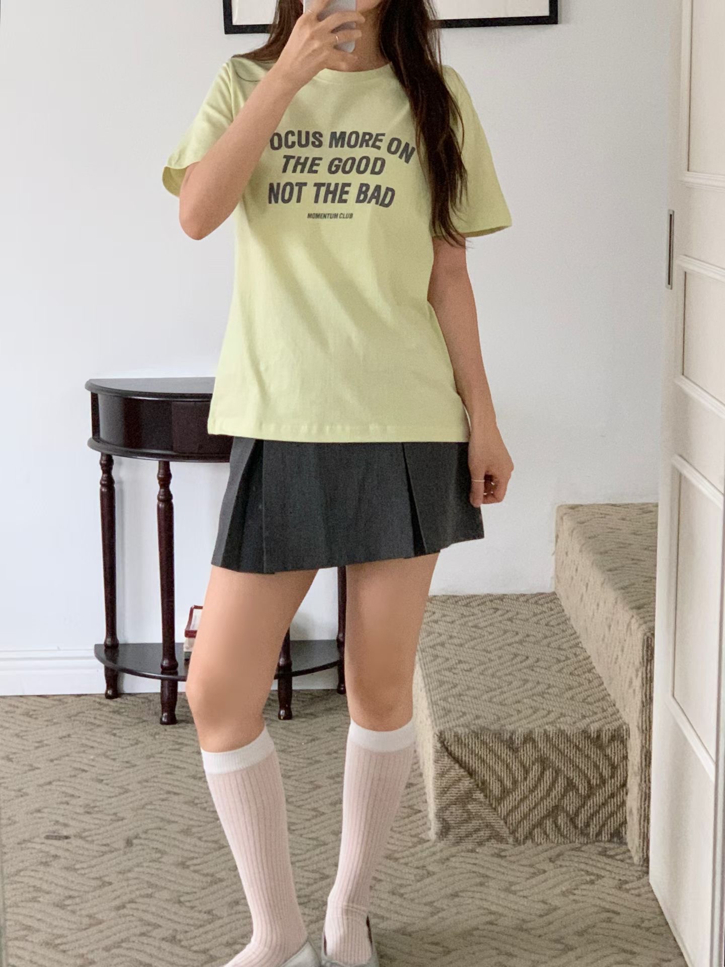 FIRST MOON韓國直郵女士新款休閑時尚人氣26夏季熱賣T恤FIRST MOONT恤圖色1