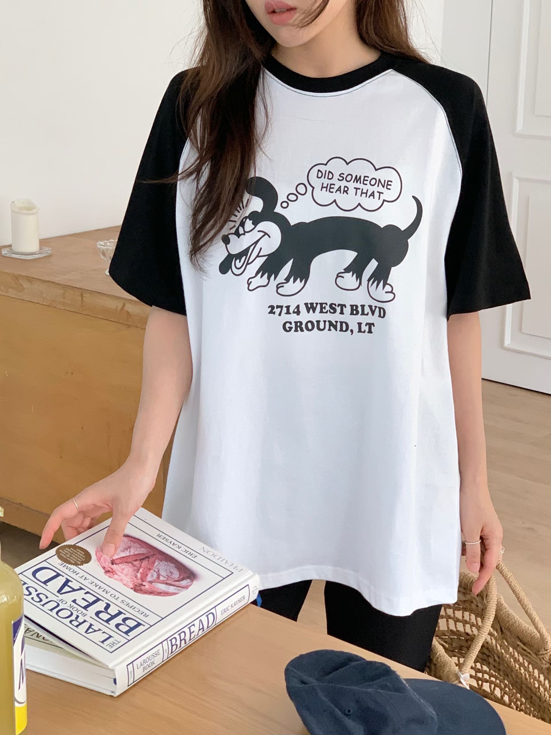 FIRST MOON韓國直郵實拍女士新品26夏季推薦休閑T恤插肩FIRST MOONT恤圖色1