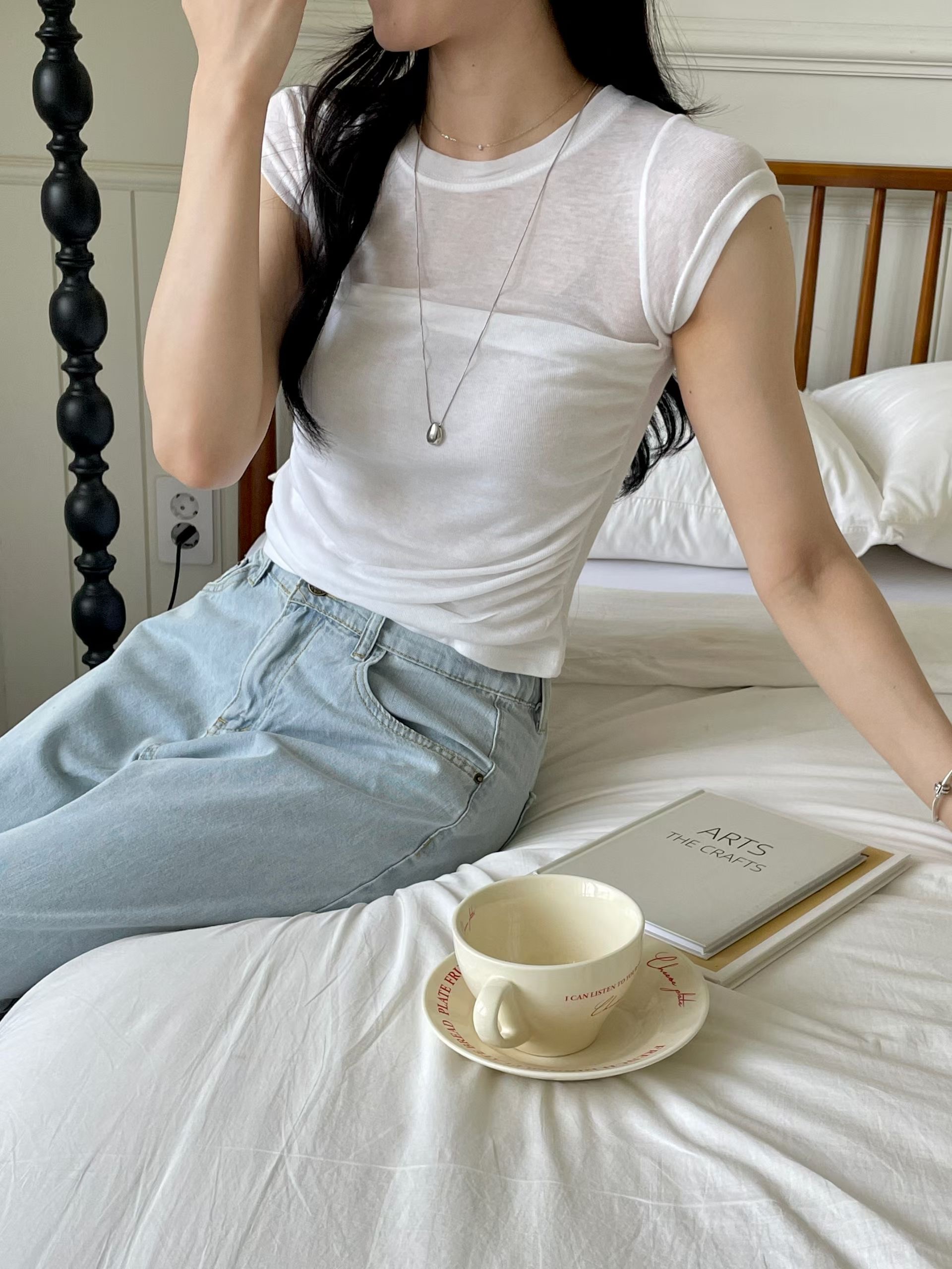 EROOM韓國東大門直郵女裝新品26夏季時尚人氣熱賣T恤褶皺EROOMT恤