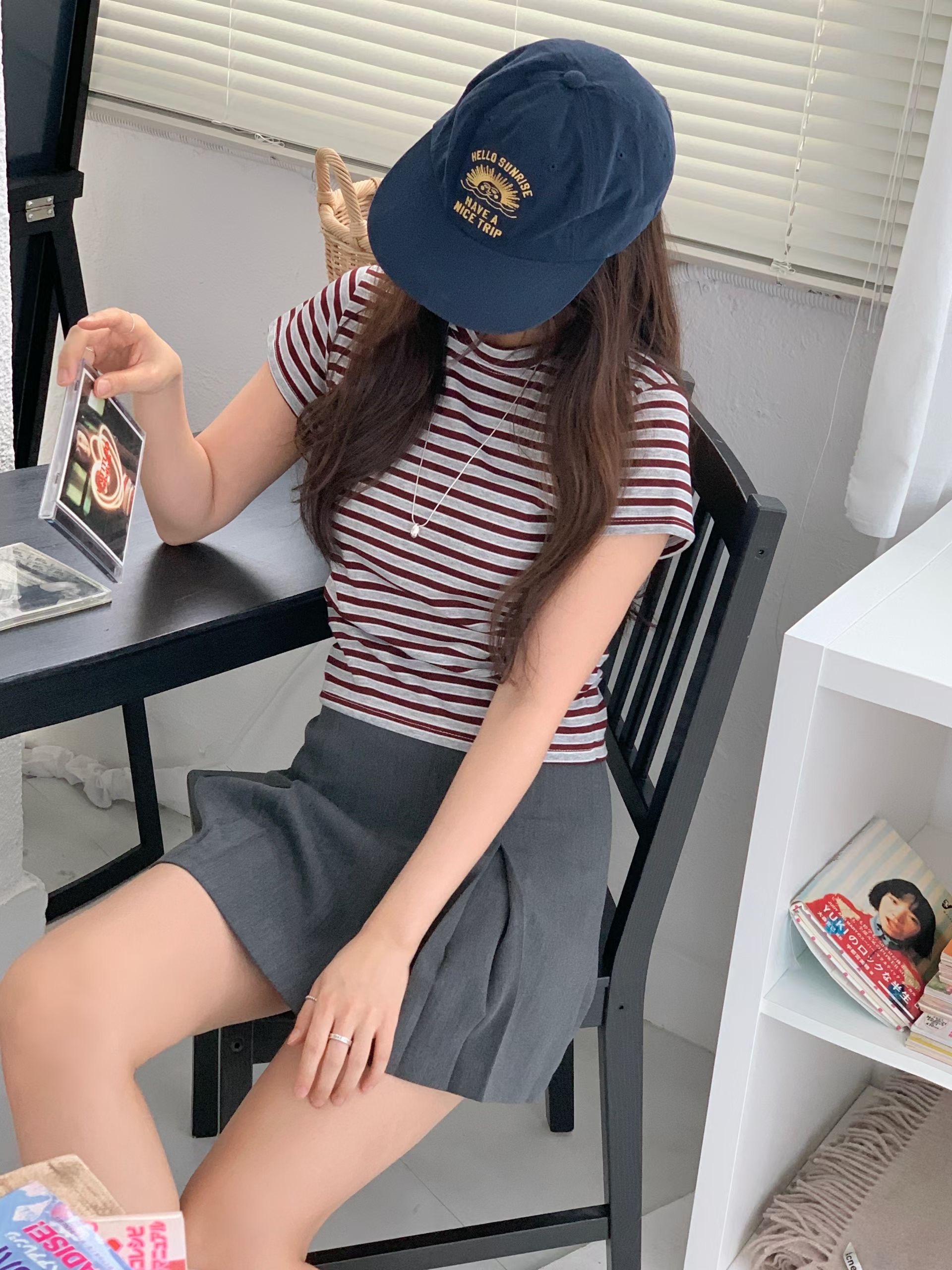 FIRST MOON韓國直郵實拍女裝新款休閑時尚26夏季熱賣T恤FIRST MOONT恤