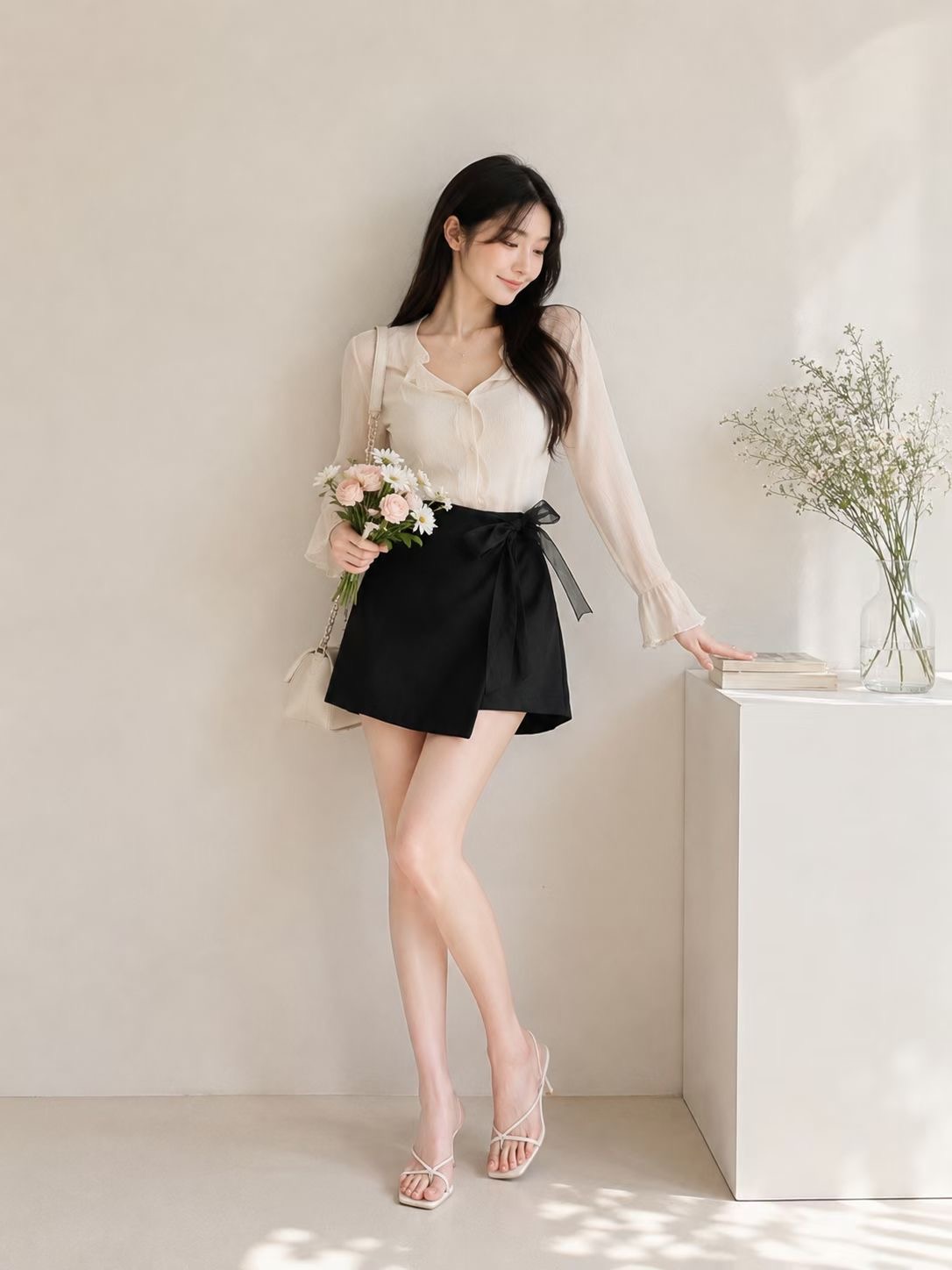 SOOMANCHAE-수만채-T韓國直郵實拍女裝新品26夏季裙褲裹身裙歐根紗SOOMANCHAE裙褲