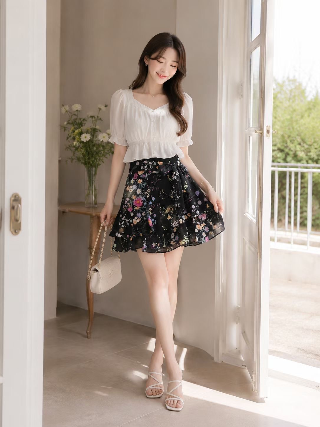 SOOMANCHAE-수만채-T韓國直郵實拍女裝新品熱賣休閑短裙SOOMANCHAE短裙