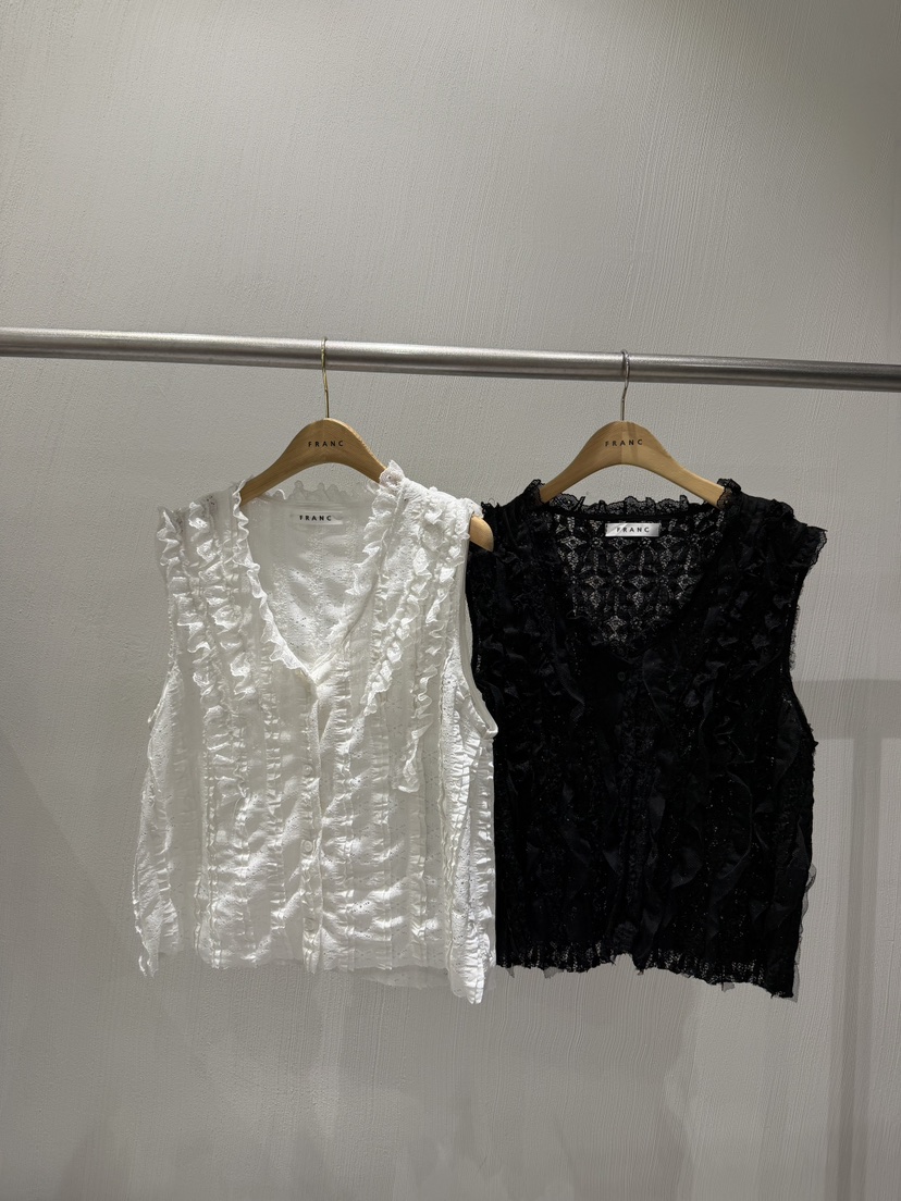 FRANC—L韓國直郵女裝新品熱賣推薦休閑26夏季馬甲荷葉邊無袖FRANC馬甲