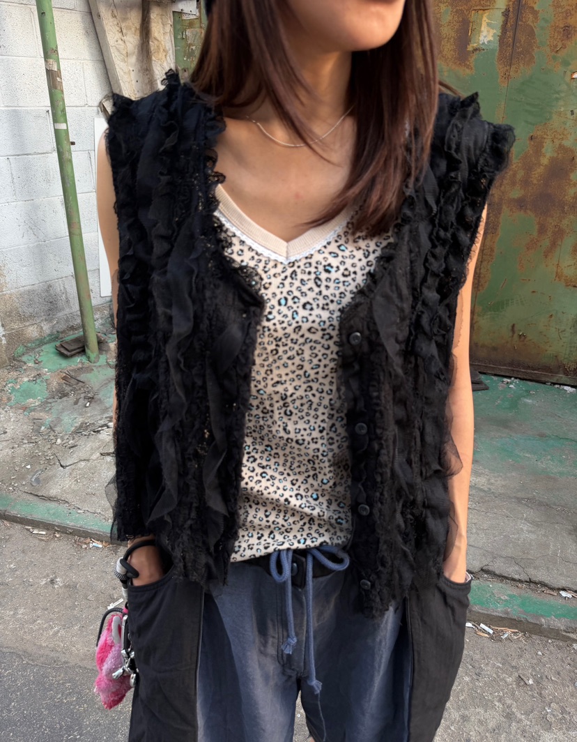 FRANC—L韓國直郵女裝新品熱賣推薦休閑26夏季馬甲荷葉邊無袖FRANC馬甲圖色2