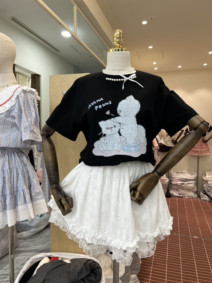 BE&amp;BE韓國直郵女裝新品休閑推薦人氣時尚T恤珍珠緞帶BE&beT恤圖色1