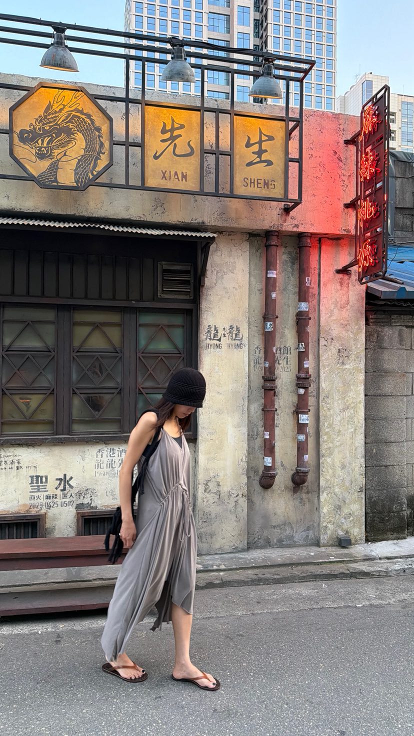 FRANC—L東大門實拍韓國女裝新款時尚26夏季連衣裙OPS褶皺FRANC連衣裙