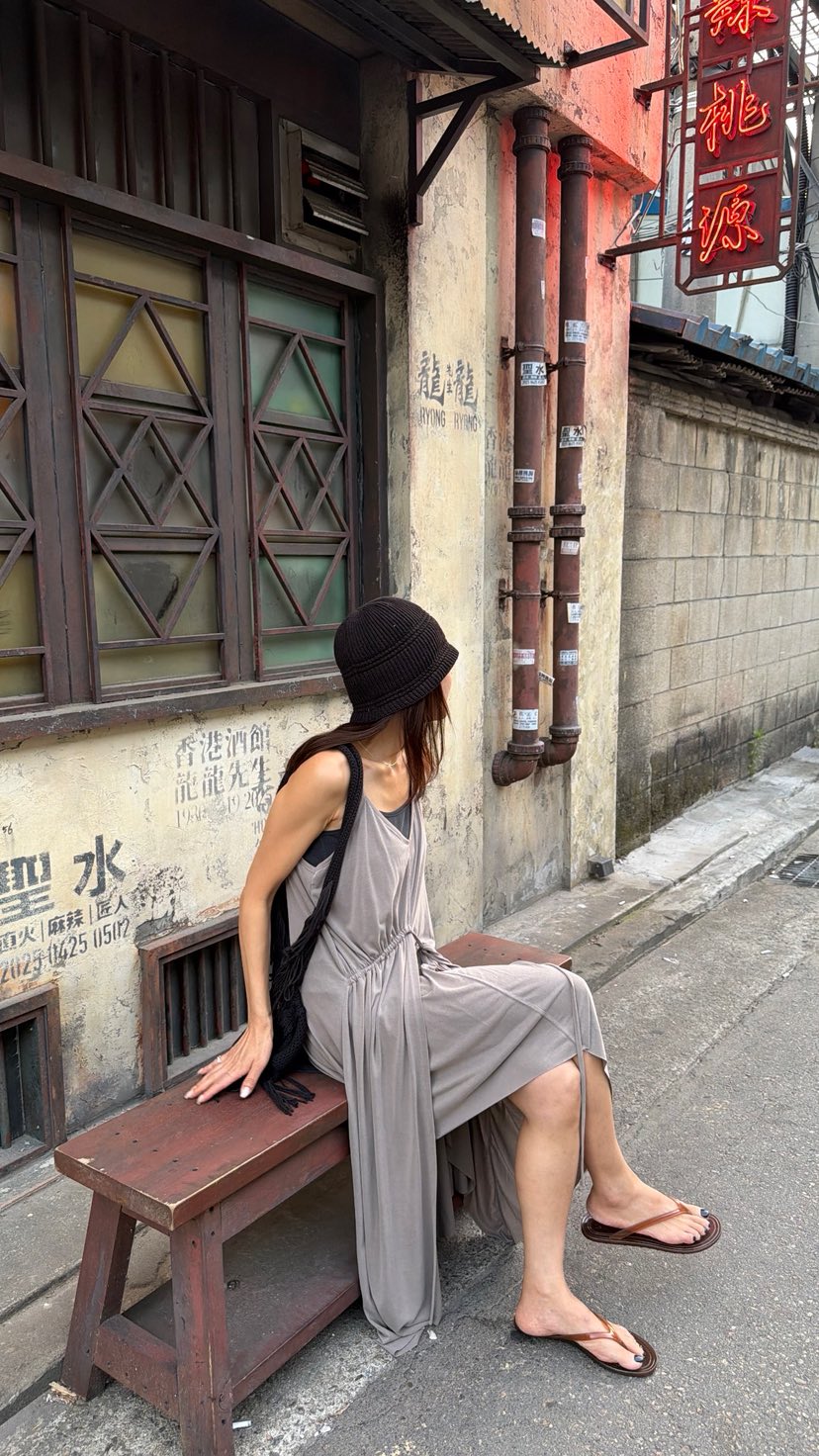 FRANC—L東大門實拍韓國女裝新款時尚26夏季連衣裙OPS褶皺FRANC連衣裙