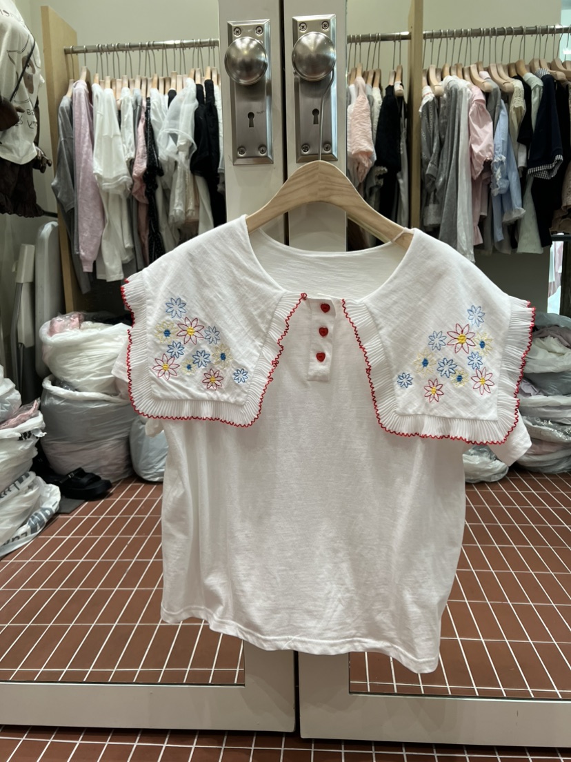 BE&amp;BE韓國直郵女士新品人氣熱賣時尚26夏季推薦T恤繡花BE&beT恤圖色2