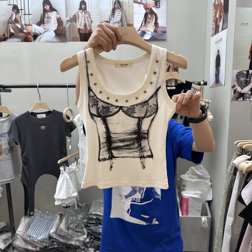 STICK WITH韓國東大門代購女裝新款推薦26夏季人氣吊帶背心STICK WITH吊帶/背心圖色1