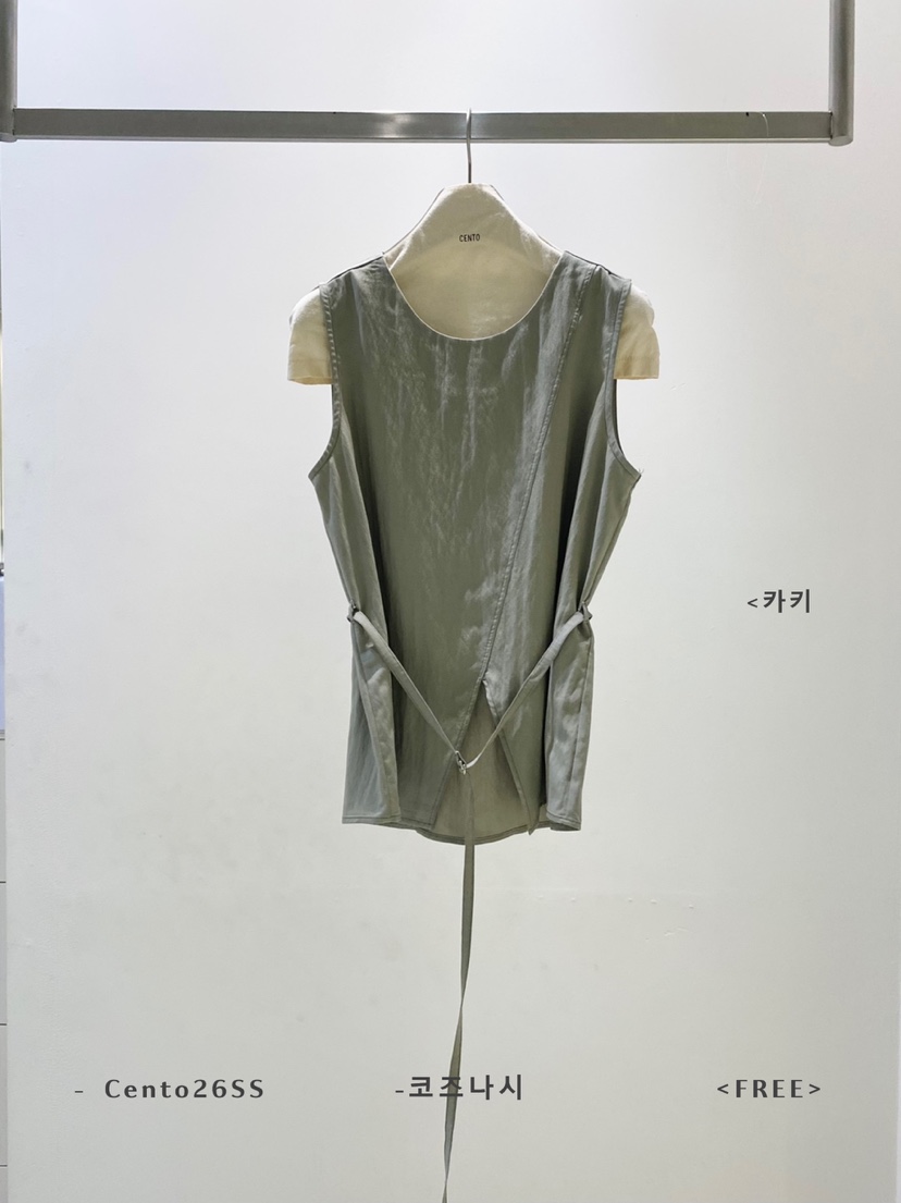 CENTO韓國直郵女裝新品熱賣休閑推薦人氣26夏季吊帶背心含腰繩CENTO吊帶/背心圖色2